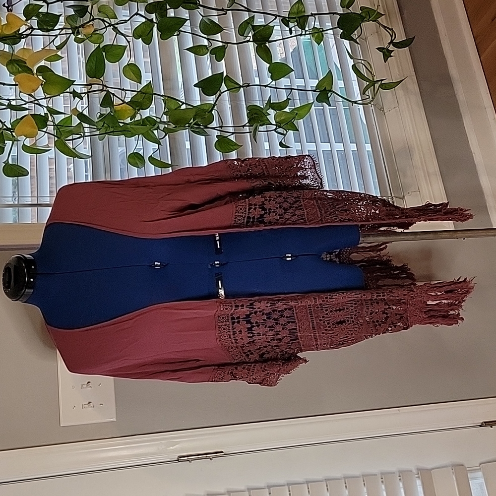 Burgundy boho cardigan
